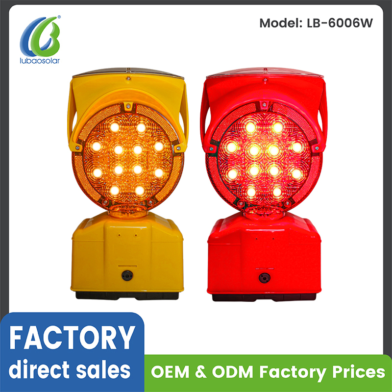 Solar warning lights that can flash synchronously and sequentially